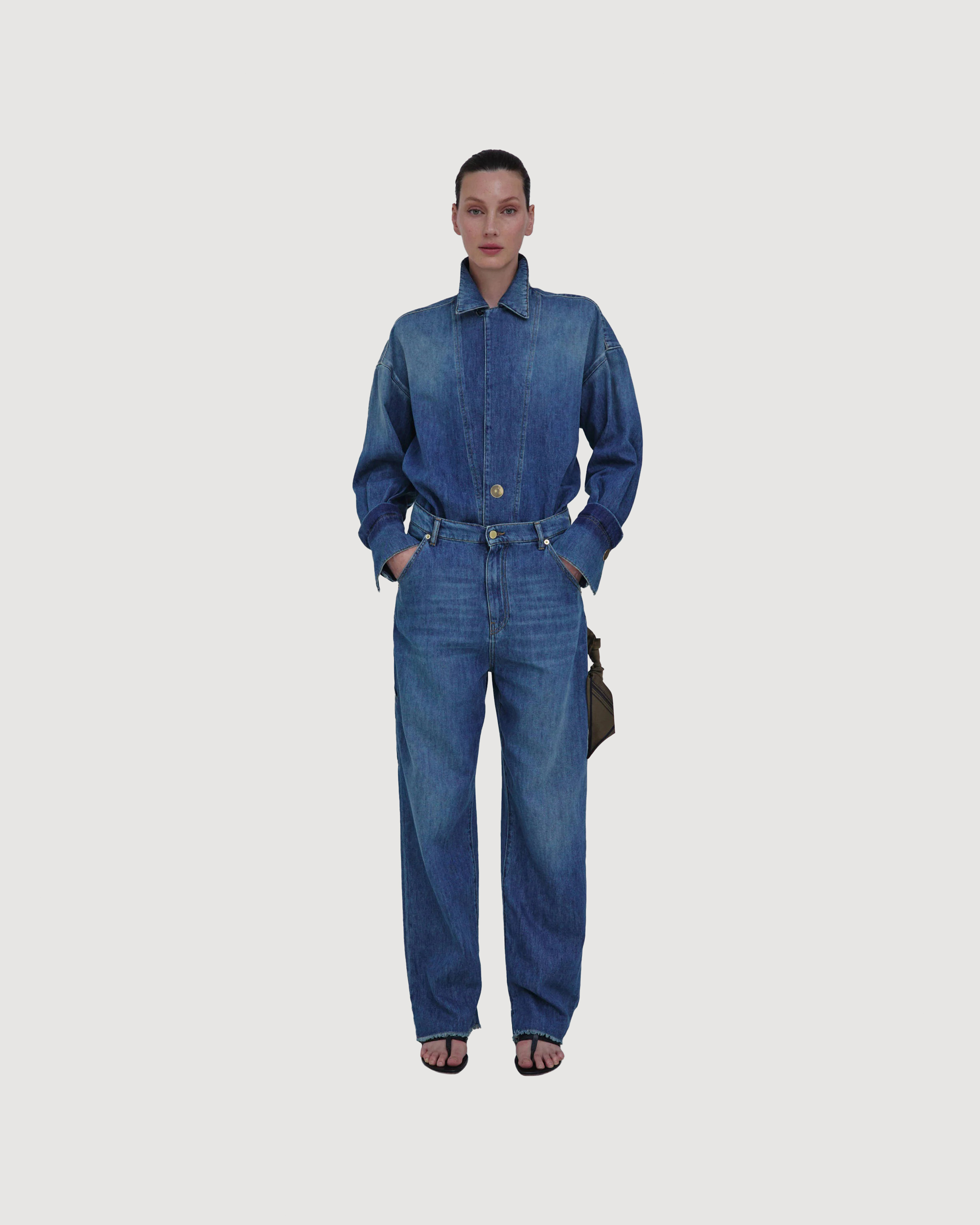 Loose-fit carpenter denim pants